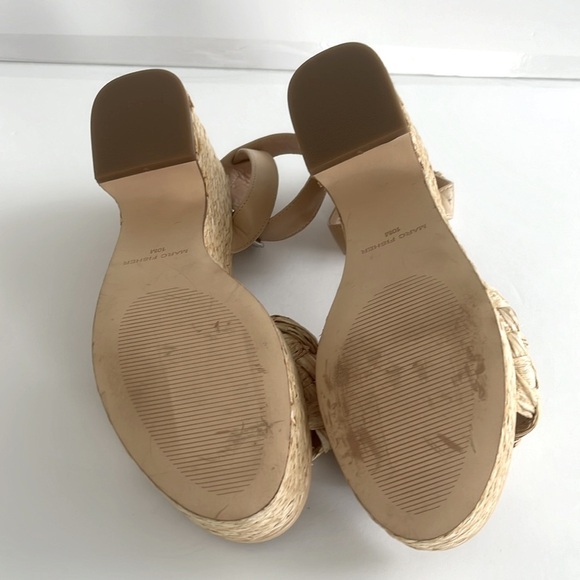 Marc Fisher $99 Steel Sandal BOHO Jute Raffia Block Heel Platform Size 10 NWT - Picture 9 of 9
